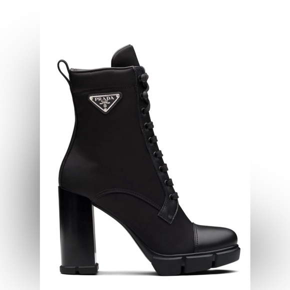 Prada 110 Leather & Nylon Hiker Booties - Picture 1 of 11